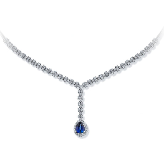 1,65 Karat Pırlanta Safir Gerdanlık Capar