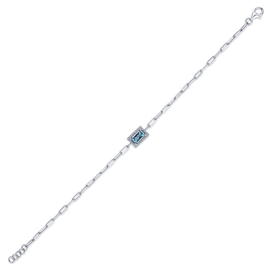 0,57 Karat Pırlanta Blue Topaz Bileklik Capar