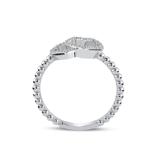 0,06 Karat Pırlanta Tasarım Kalp Yüzük Capar Diamond