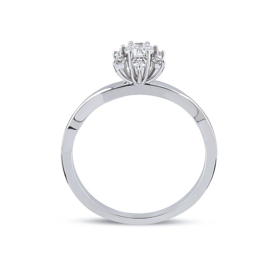 0,27 Karat Lotus Pırlanta Tektaş Yüzük Capar Diamond