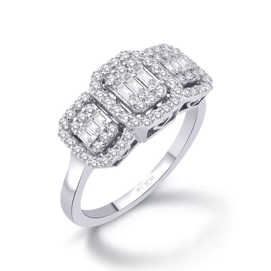 0.73 Karat Pırlanta Tria Baget Yüzük Capar Diamond