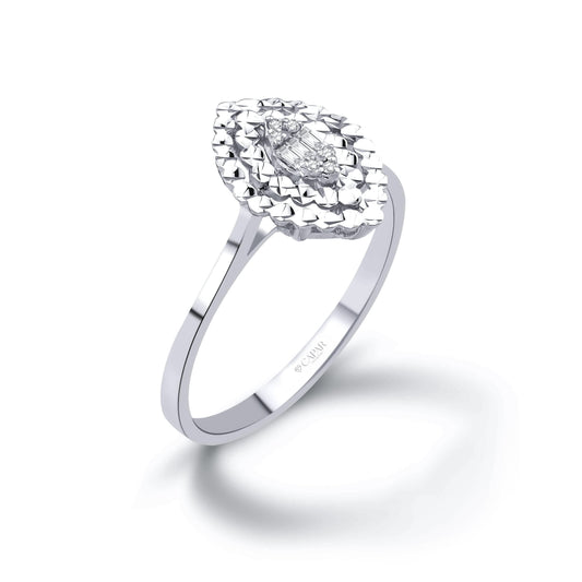 0.07 Karat Markiz Model Pırlanta Baget Yüzük Capar Diamond