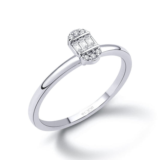 0.10 Karat Pırlanta Baget Yüzük Capar Diamond