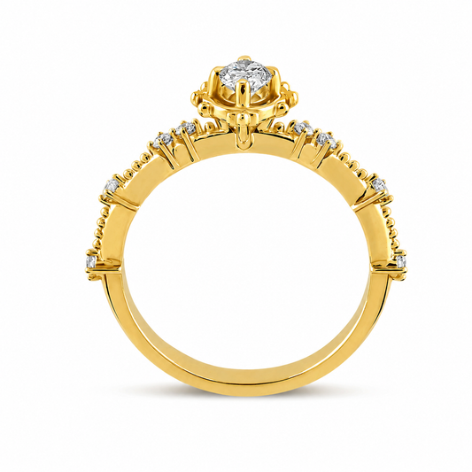 0,37 Karat Vintage Oval Pırlanta Tektaş Yüzük Capar Diamond
