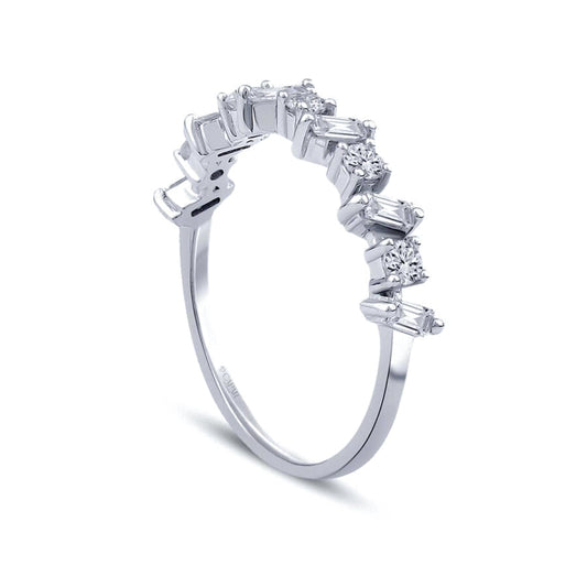 0.47 Karat Pırlanta Baget Yarımtur Yüzük Capar Diamond