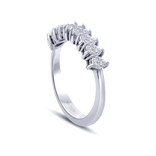 0.76 Karat Pırlanta Damla Yarımtur Yüzük Capar Diamond