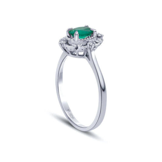 0.42 Karat Pırlanta Zümrüt Yüzük Capar Diamond