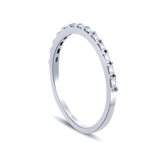 0.12 Karat Pırlanta Baget Yarımtur Yüzük Capar Diamond