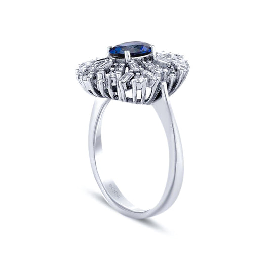 1.80 Karat Pırlanta Safir Yüzük Capar Diamond