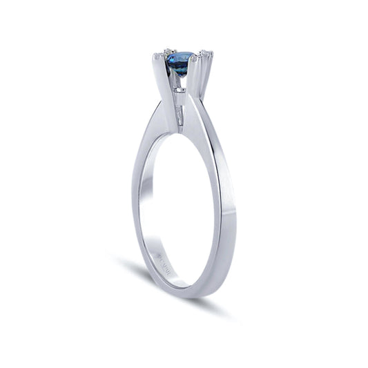 0.54 Karat Pırlanta Tektaş Safir Yüzük Capar Diamond