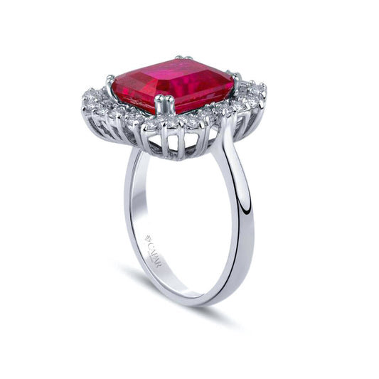 6.62 Karat Pırlanta Yakut Yüzük Capar Diamond