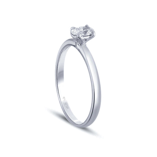 0.10 Karat Pırlanta Oval Tektaş Yüzük Capar Diamond