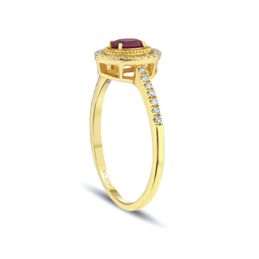 0.41 Karat Pırlanta Yakut Yüzük Capar Diamond