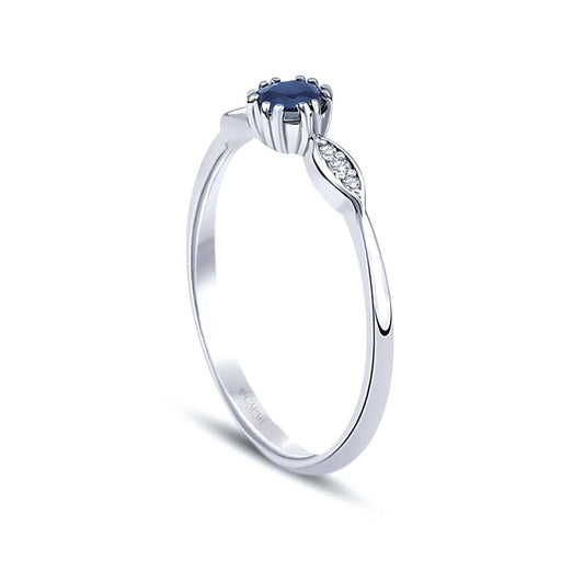 0.35 Karat Pırlanta Safir Yüzük Capar Diamond