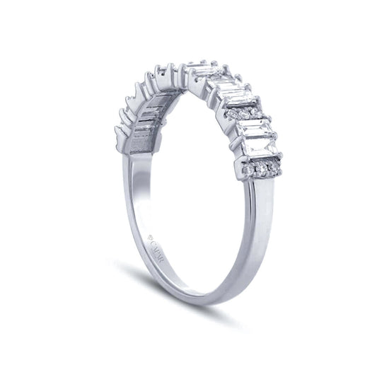 0.47 Karat Pırlanta Baget Yarımtur Yüzük Capar Diamond