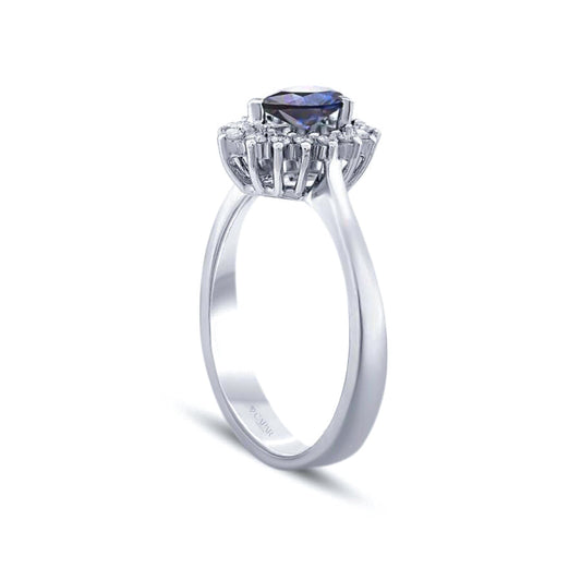 0.64 Karat Pırlanta Damla Safir Yüzük Capar Diamond