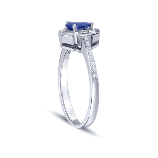 0.66 Karat Pırlanta Safir Yüzük Capar Diamond