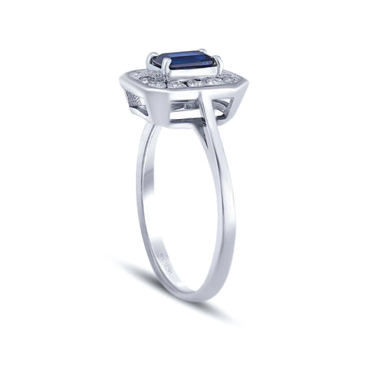 0.79 Karat Pırlanta Safir Yüzük Capar Diamond
