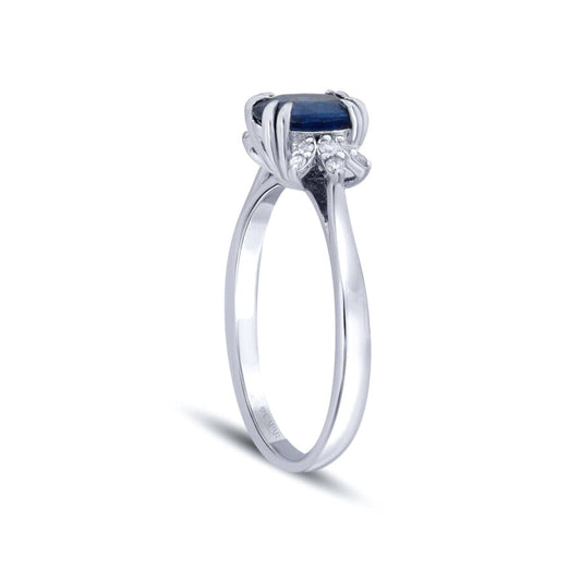 0.98 Karat Pırlanta Lotus Safir Yüzük Capar Diamond