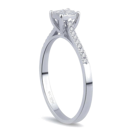 0.20 Karat Pırlanta Kolu Taşlı Baget Yüzük Capar Diamond