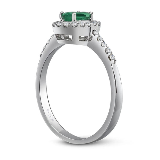0.68 Karat Oval Kesim Zümrüt Pırlanta Yüzük Capar Diamond