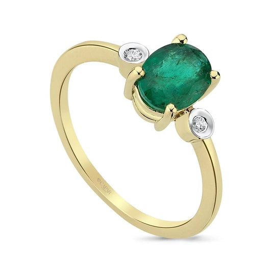 1.05 Karat Oval Kesim Zümrüt Taşlı Pırlanta Yüzük Capar Diamond