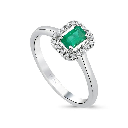 0.61 Karat Pırlanta Taşlı Zümrüt Yüzük Capar Diamond
