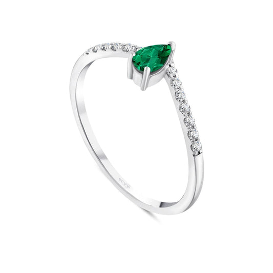 0.23 Karat Pırlanta Zümrüt Yüzük Capar Diamond