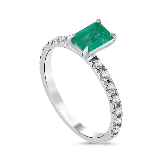 0.94 Karat Pırlanta Zümrüt Yüzük Capar Diamond