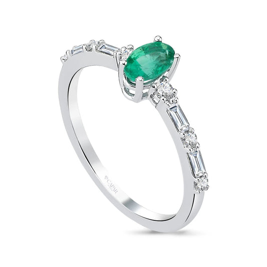0.78 Karat Oval Zümrüt Pırlanta Yüzük Capar Diamond