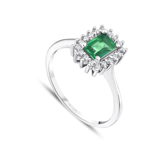 1.00 Karat Zümrüt Pırlanta Yüzük Capar Diamond