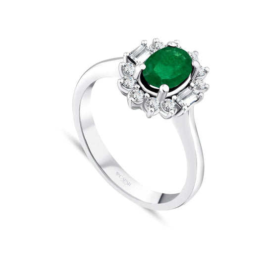 1.43 Karat Oval Zümrüt Pırlanta Yüzük Capar Diamond