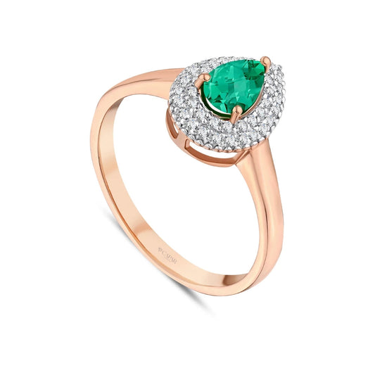 0.58 Karat Pırlanta Zümrüt Yüzük Capar Diamond