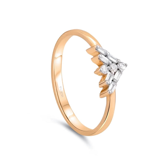0.14 Karat Pırlanta Tasarım Baget Yüzük Capar Diamond