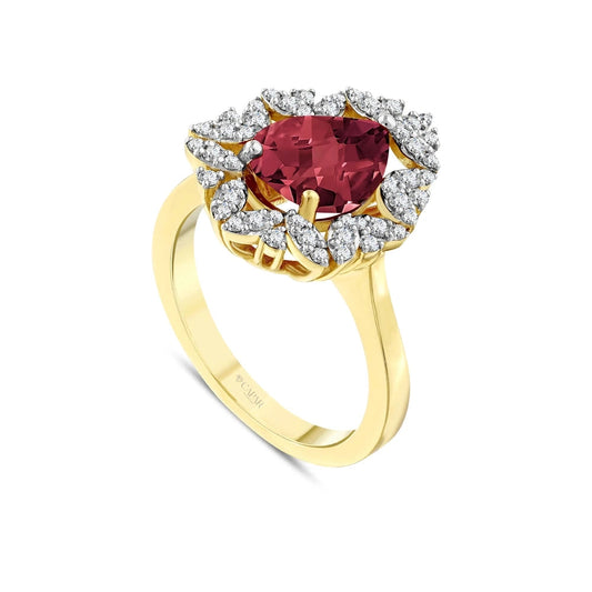 3.43 Karat Damla Yakut Pırlanta Yüzük Capar Diamond