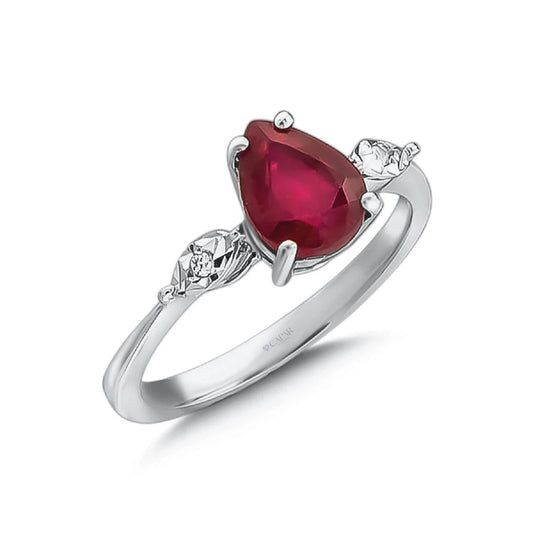 1.69 Karat Pırlanta Yakut Damla Yüzük Capar Diamond