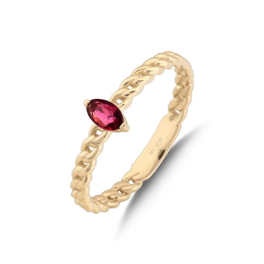 0.20 Karat Markiz Kesim Yakut Yüzük Capar Diamond