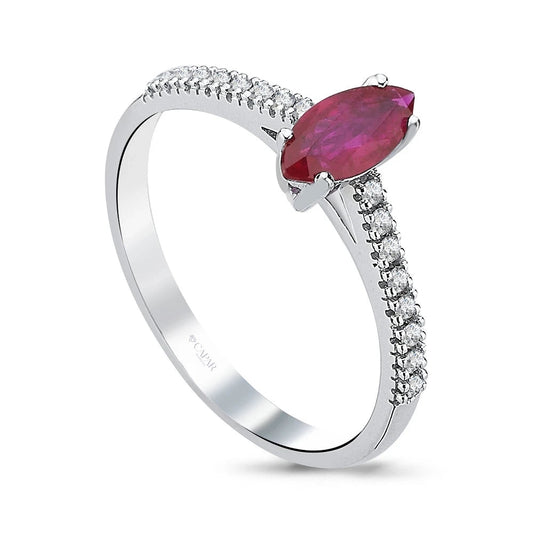 0.74 Karat Pırlanta Yakut Yüzük Capar Diamond