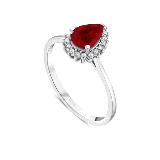 1.07 Karat Damla Yakut Pırlanta Yüzük Capar Diamond
