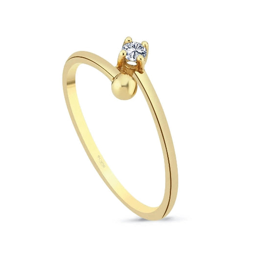 0.06 Karat Pırlanta Fantezi Tektaş Yüzük Capar Diamond