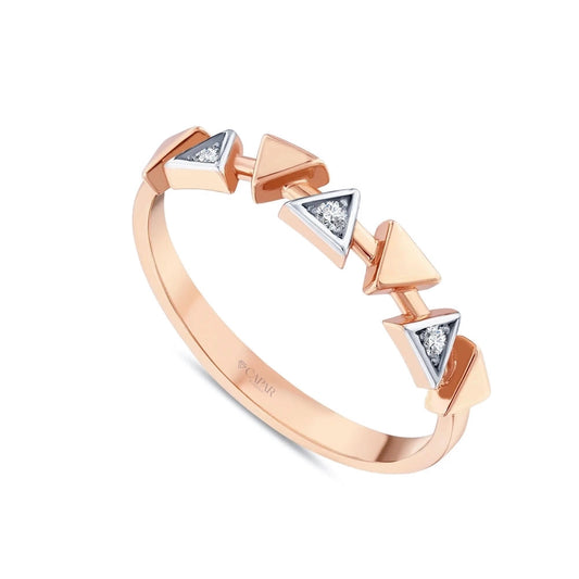 0.05 Karat Pırlanta Üçgen Tasarım Yüzük Capar Diamond
