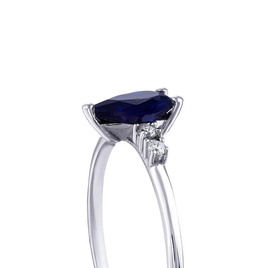 0.08 Karat Safir Taşlı Pırlanta Yüzük Capar Diamond