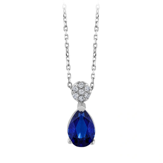 0.05 Karat Safir Taşlı Pırlanta Kolye Capar