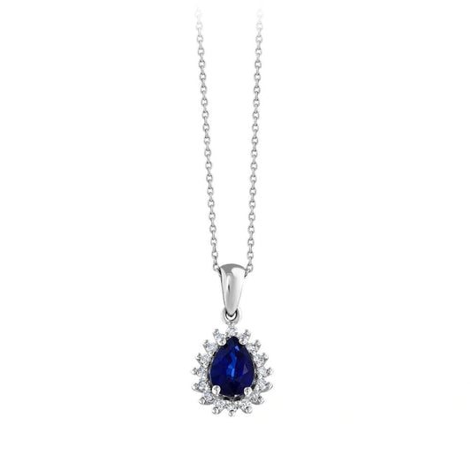 0.11 Karat Safir Taşlı Pırlanta Kolye Capar