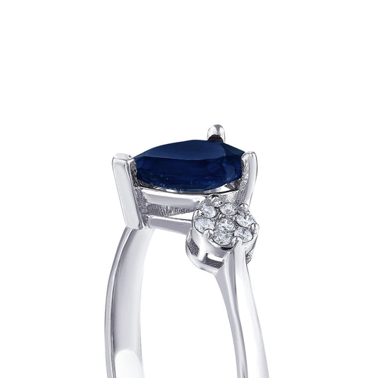 0.09 Karat Safir Taşlı Pırlanta Yüzük Capar Diamond