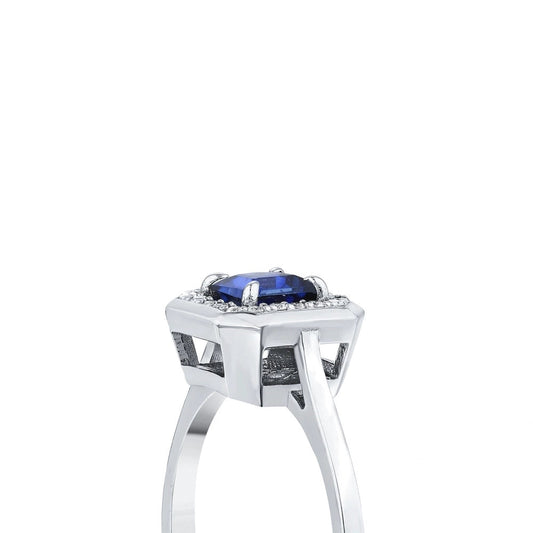 0.10 Karat Safir Taşlı Pırlanta Yüzük Capar Diamond