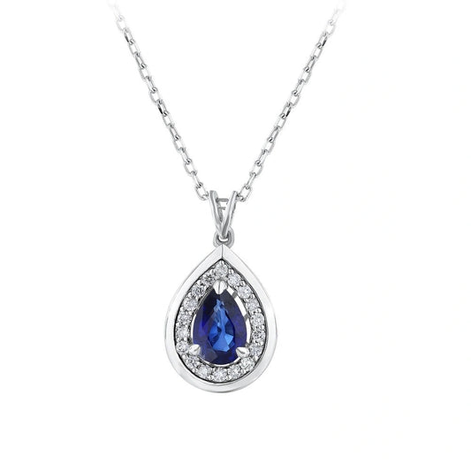 0.08 Karat Safir Taşlı Pırlanta Kolye Capar