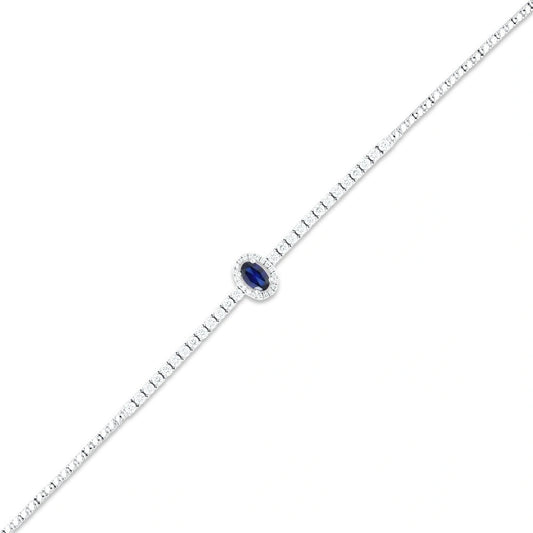 0.60 Karat Safir Taşlı Pırlanta Bileklik Capar