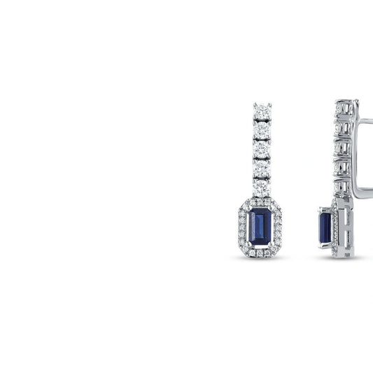 0.44 Karat Safir Taşlı Pırlanta Küpe Capar