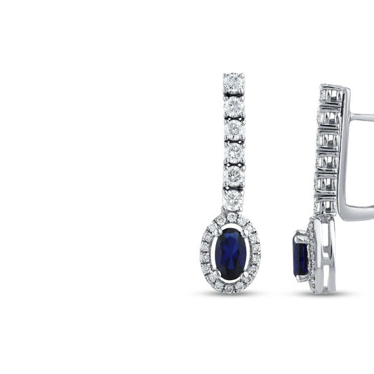 0.50 Karat Safir Taşlı Pırlanta Küpe Capar